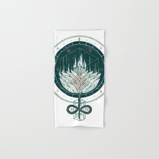 White Dahlia Hand & Bath Towel