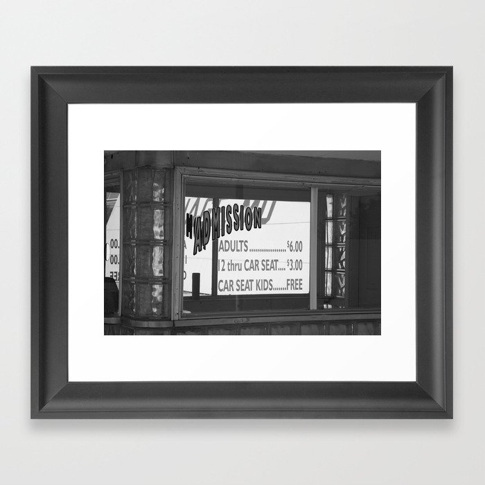 Route 66 - Drive-In Theatre 2010 #2 BW Framed Art Print