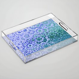 Frog world blue frog hand drawing Acrylic Tray