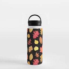 Autumn Leaves - black Water Bottle