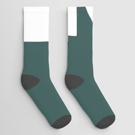 a (White & Dark Green Letter) Socks