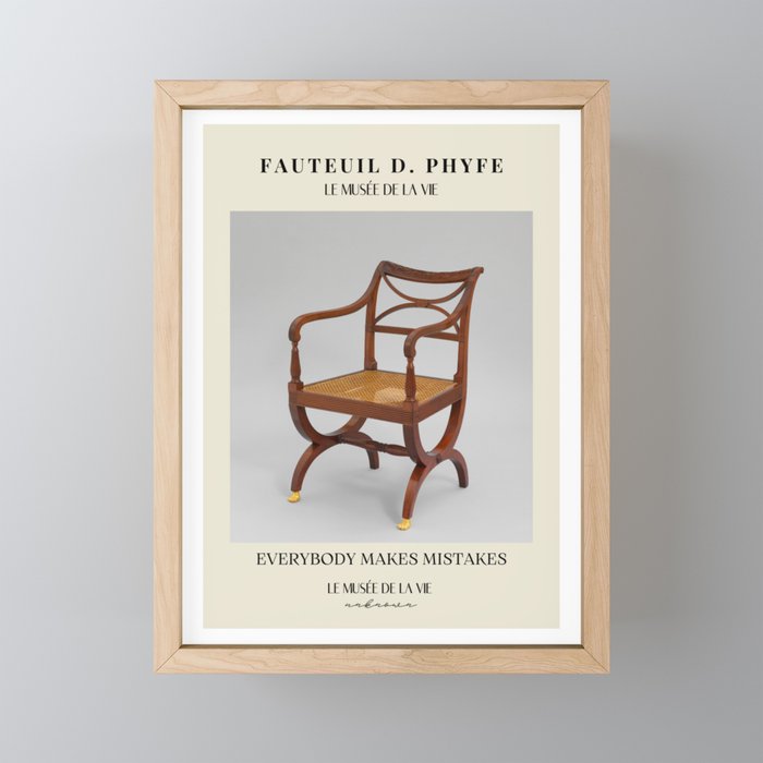 Vintage designer chair | Inspirational quote 20 Framed Mini Art Print