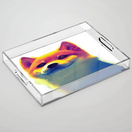 Rainbow pup Acrylic Tray
