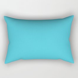 Bright Turquoise Simple Solid Color All Over Print Rectangular Pillow