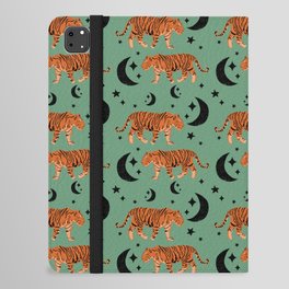 Tiger Moon Green iPad Folio Case