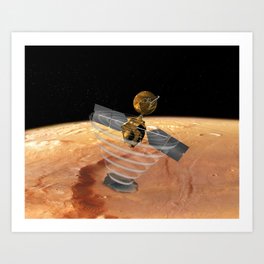 957. Mars Reconnaissance Orbiter Radar, Top View Artist Concept Art Print | Darkness, Mro, Spaceexploration, Planet, Gray, Artistconcept, Nasa, Reconnaissance, Orbiter, Redplanet 
