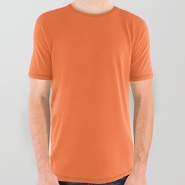 Burnt Orange Solid Color All Over Graphic Tee