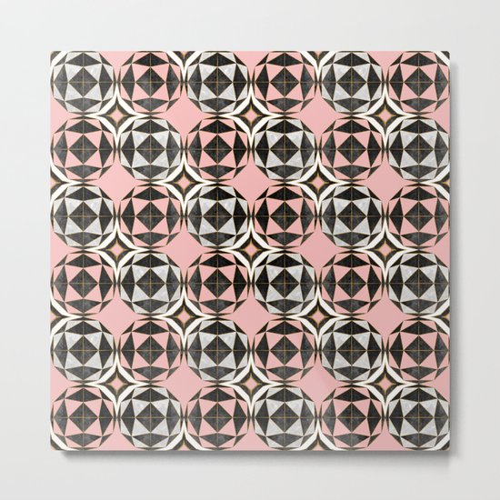 Geodesic Optic Roses Metal Print