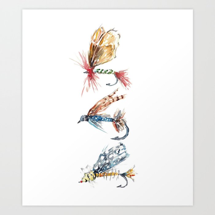 Fishing Lure Watercolor Print Artwork Art Print Home Decor Kids
