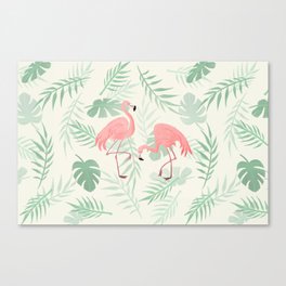Flamingo Love Tropical Canvas Print