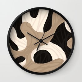 Abstract Shapes Warm boho Tones Pattern Wall Clock