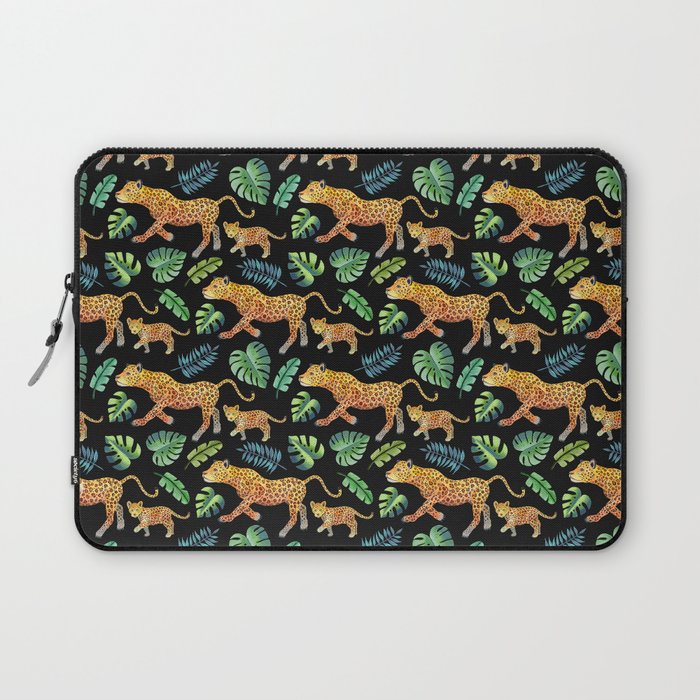 Jaguar and Cub pattern (tropical)  Laptop Sleeve