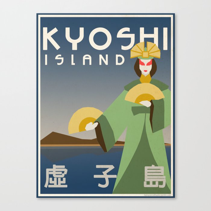 Kyoshi Island Travel Poster Canvas Print