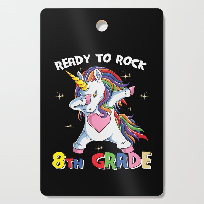 Ready To Rock 8th Grade Dabbing Unicorn Cutting Board