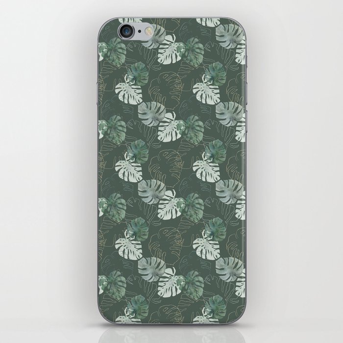 Tropical Monstera Leaves Pattern iPhone Skin