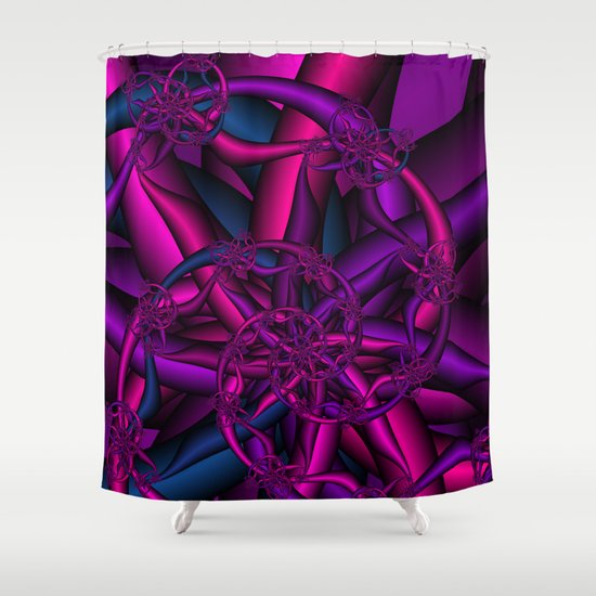 Pink Purple and Blue Shower Curtain