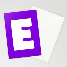 E (White & Violet Letter) Stationery Card