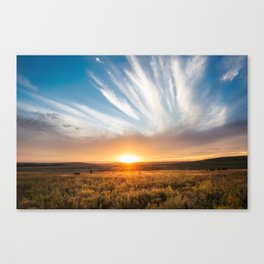 Grand Exit - Golden Sunset on the Oklahoma Prairie Canvas Print