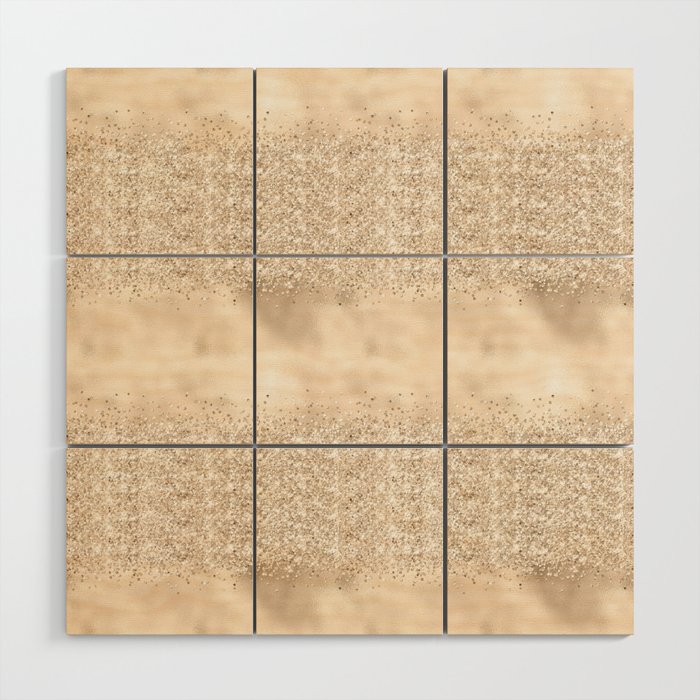 Glam Soft Gold Glitter Pattern Wood Wall Art