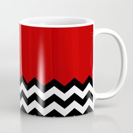 Red Black White Chevron Room w/ Curtains Mug