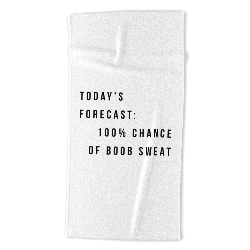 Today’s Forecast 100% Chance of Boob Sweat Beach Towel by typologiepaperco