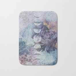 RHIANNON Bath Mat | Flowers, Moon, Other, Abstract, Digital, Nature, Floral, Phase, Ethereal, Texture 