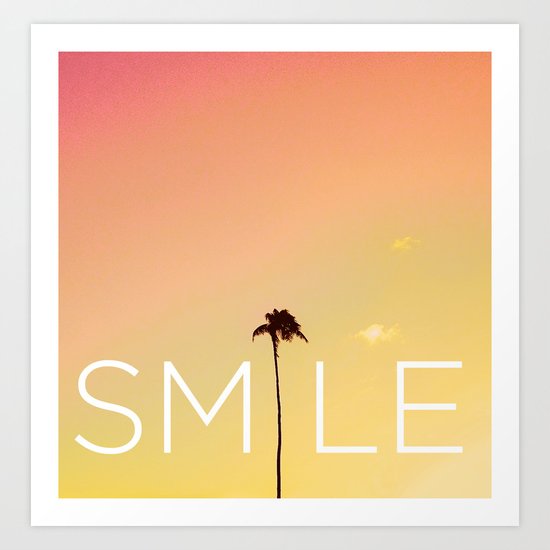 Palm Tree Smile new Hue Art Print