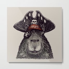 Capyrate | Pirate Capybara Arrr Metal Print