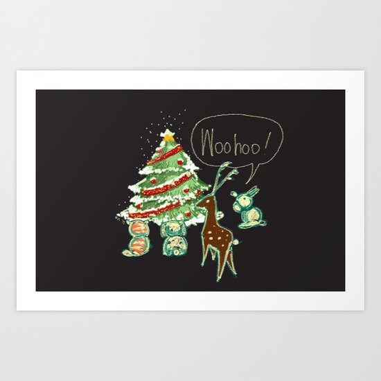 Woohoo Christmas! Art Print