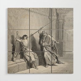 Saul Attempts the Life of David - Gustave Dore Wood Wall Art
