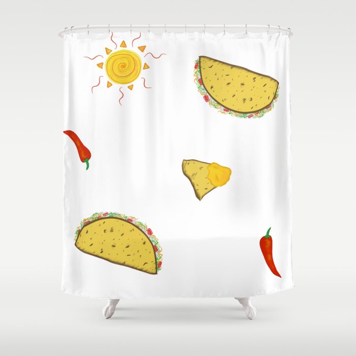 Hot Pepper Taco Party Shower Curtain