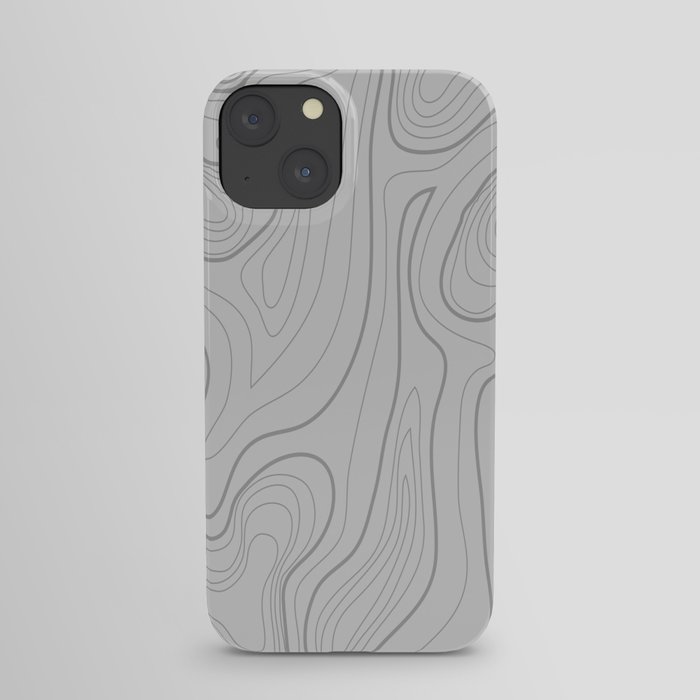 Soft Gray Opaque Topographic Map Geometric Pattern iPhone Case by CozyGuru