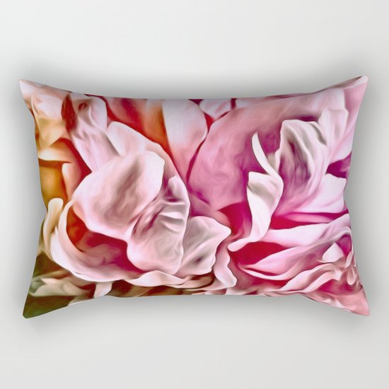 Painted Peony Warm Rectangular Pillow