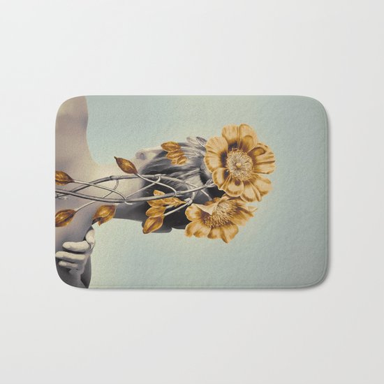 WOMAN WITH FLOWERS 2 Bath Mat