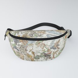 Zodiac Vintage Maps And Drawings Fanny Pack