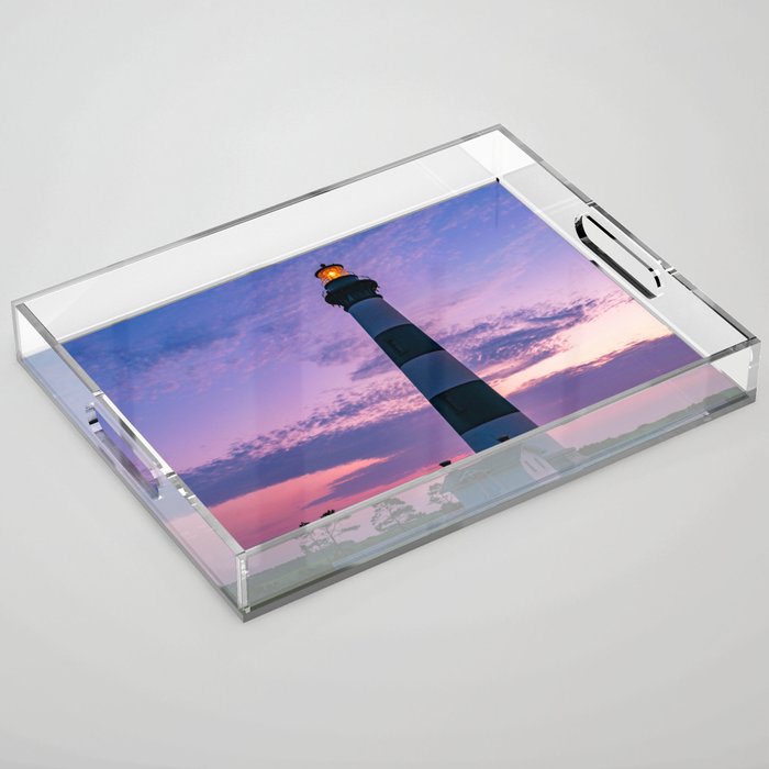 Bodie Island Lighthouse Outer Banks North Carolina Beach Sunrise Acrylic Tray