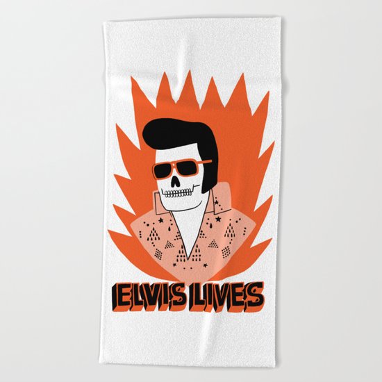 Elvis Lives Beach Towel
