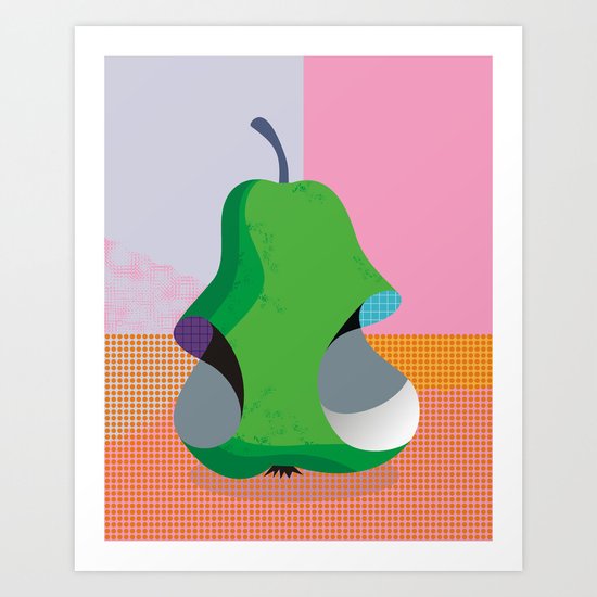 Bitten Pear Art Print