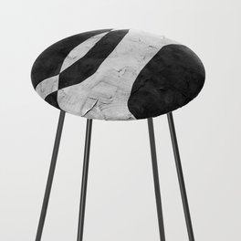 BLACK AND WHITE MINIMALIST ABSTRACT ART - #1 by Seis Art Studio  Counter Stool