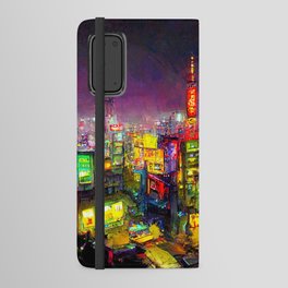 Tokyo Cyberpunk Cityscape at Night Android Wallet Case