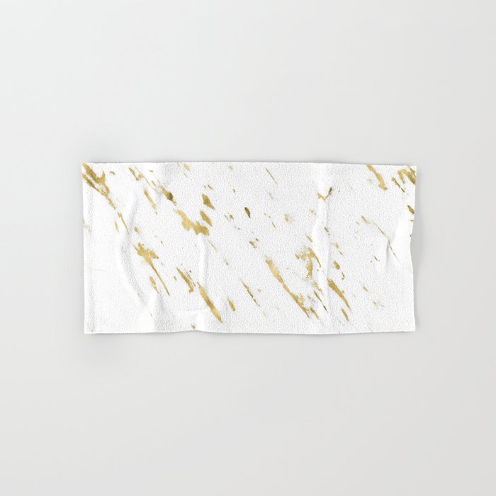 Gold White Marble - Trendy Yellow Gold Marble Hand & Bath Towel