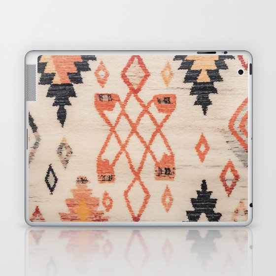 Moroccan Berber Rug Design No.43 - Multicolor, Ivory White Laptop & iPad Skin