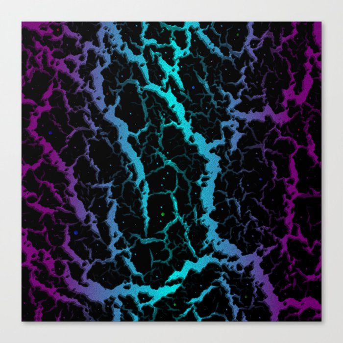 Cracked Space Lava - Purple/Cyan Canvas Print
