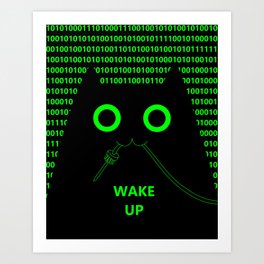 hacker cat Art Print