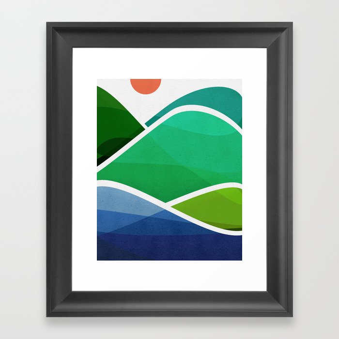 Oahu Shoreline Abstract Landscape Framed Art Print