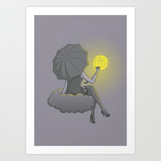 Drawin' in the rain Art Print