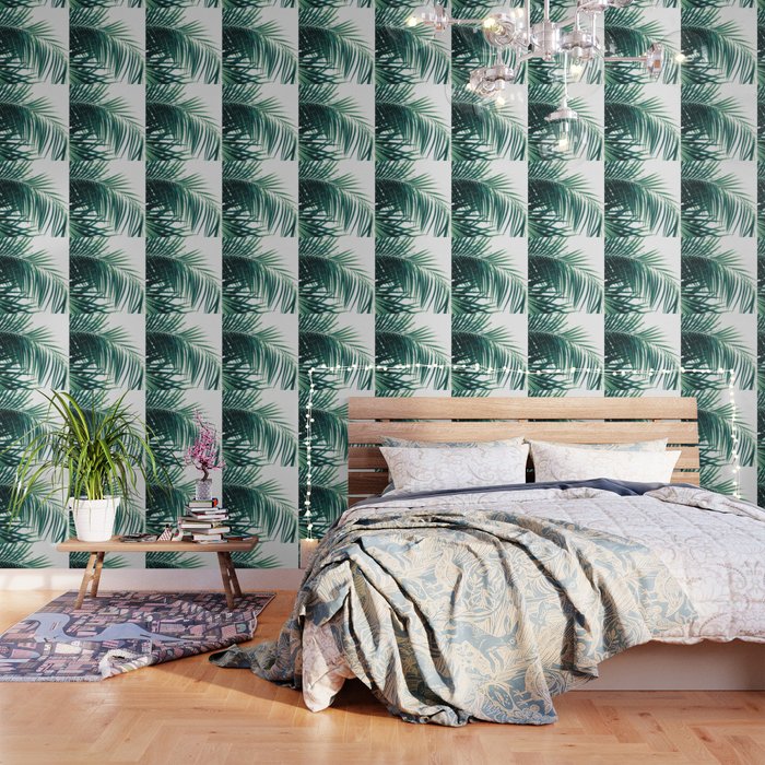 Palm Leaves Green Vibes #6 #tropical #decor #art #society6 Wallpaper