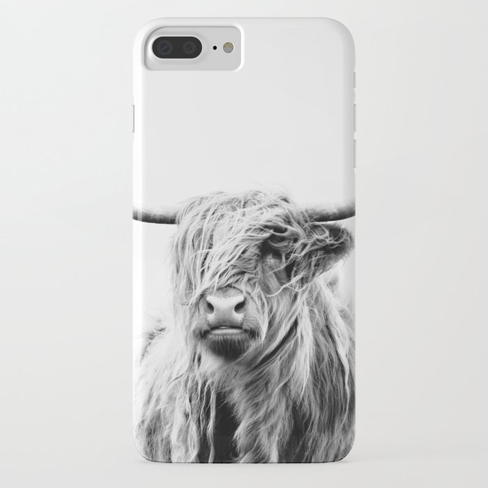 portrait of a highland cow iphone case
