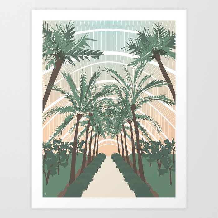 Palm Trees in Valencia, Spain Art Print