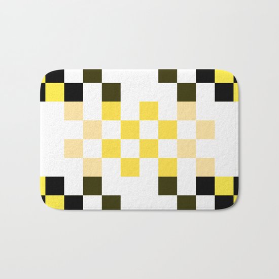 Yellow Pixel Bath Mat